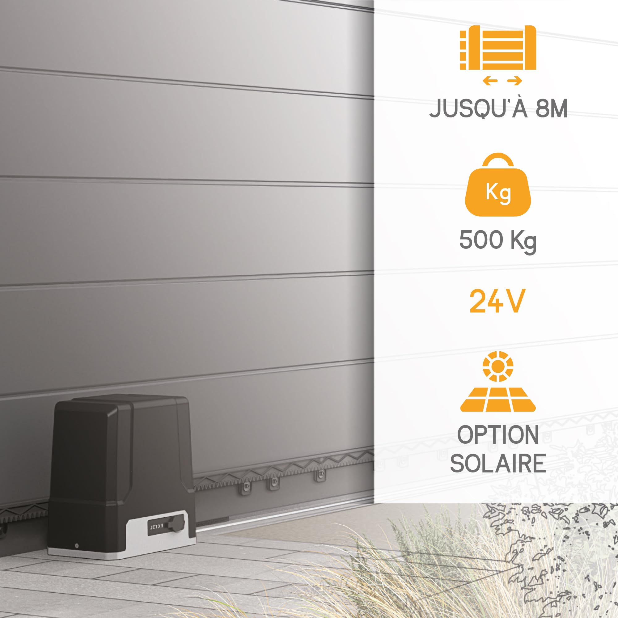 EXTEL - Motorisation connectée pour portail coulissant : max 8m/500kg - XC500 Umii - 761004