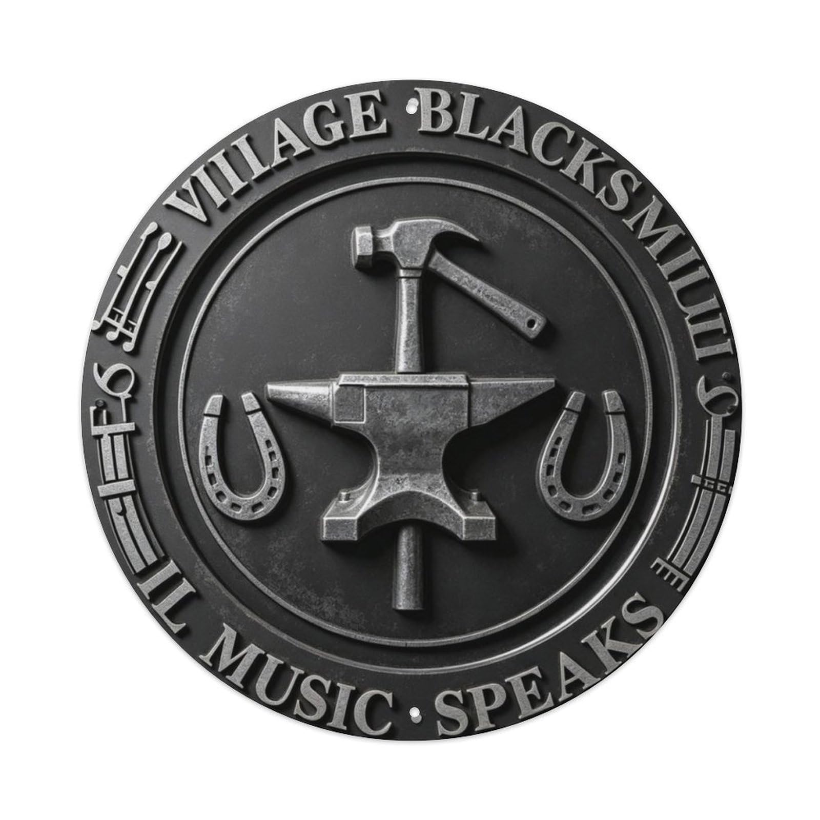 Village Blacksmith Metal Tin Sign Plaque