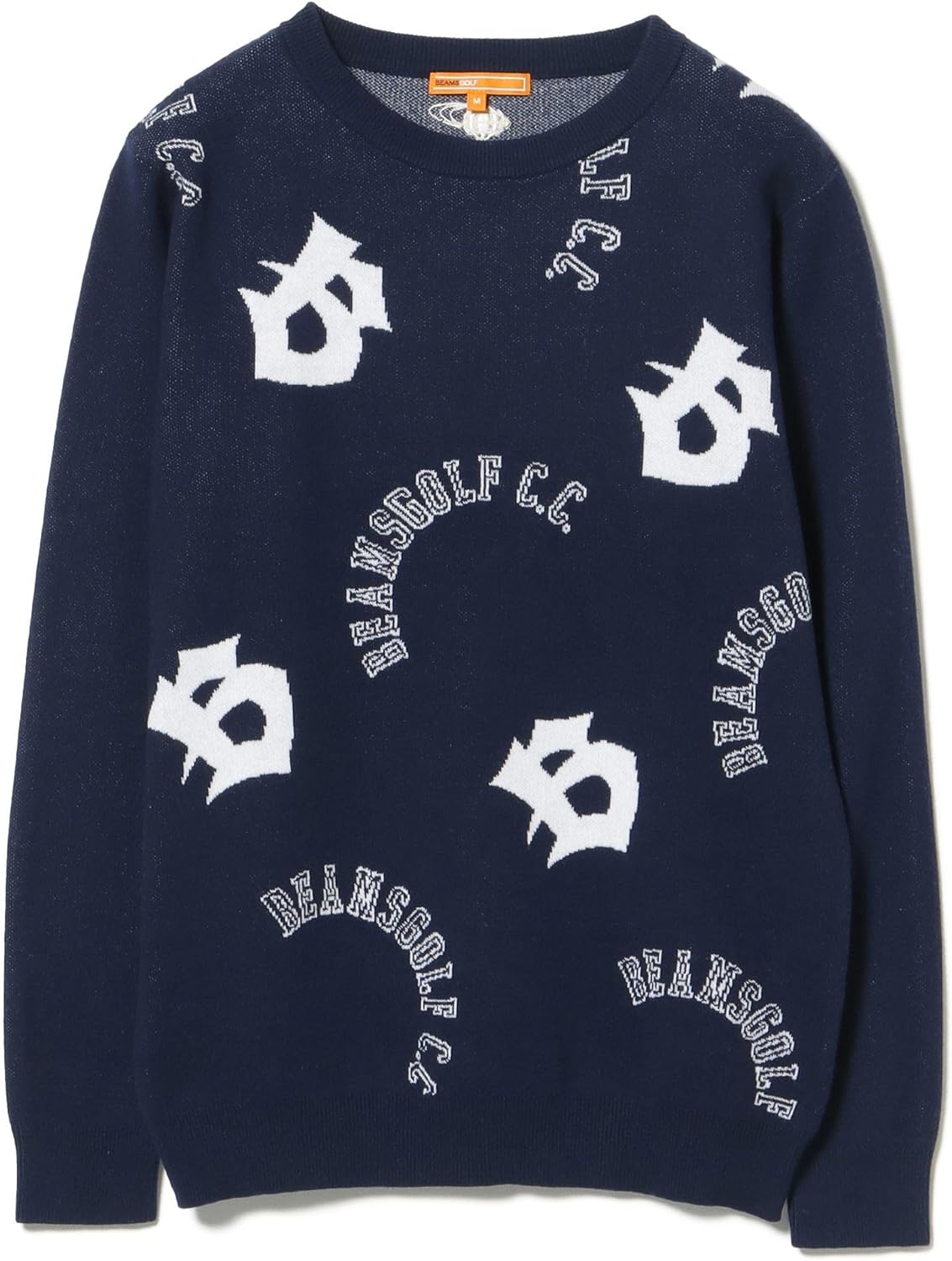 ビームスゴルフ] L/Sニット ORANGE LABEL ロゴ総柄 プルオーバーニット