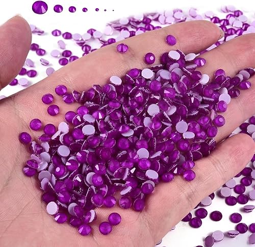 Miniatura 7 de Blinginbox Diamantes de imitación Hotfix, 1440 diamantes de imitación de fijación en caliente para manualidades, ropa, decoración, Dk. Amatista