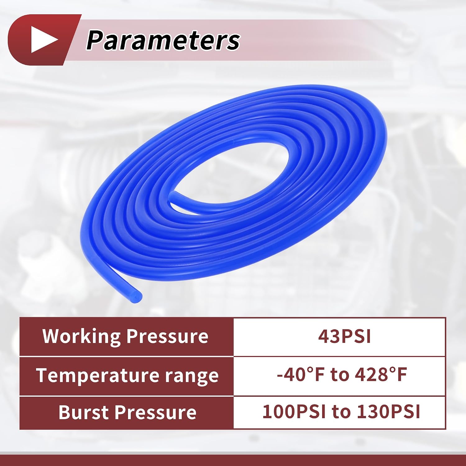 1 Pcs for Air and Water Silicone Vacuum Tubing Hose High Temperature Automotive Vacuum Line 10Ft 1/16" 2mm ID 2.5mm Thickness Blue 130PSI Max Pressure