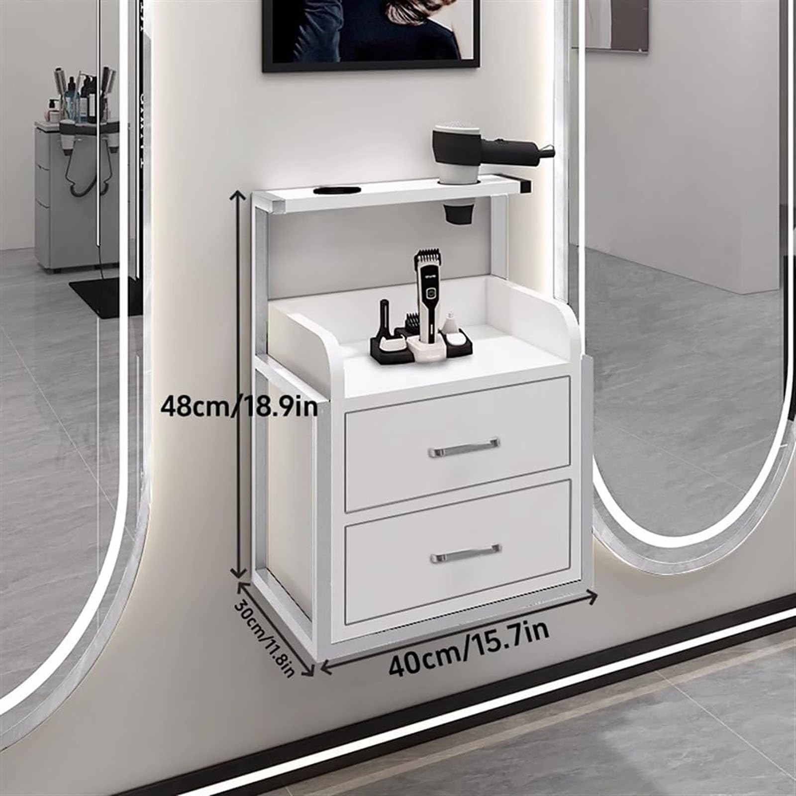 Muebles de salón de belleza para salón de belleza, para peluquería, herramientas de peluquería, diseño que ahorra espacio.