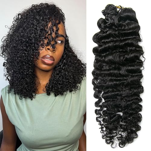 YWIGS Miracle Knots Crochet Human Hair Water Deep Wave 18" 100 Strands | Human Crochet Hair for Black Women Brazilian Remy Human Hair Crochet Bundles for Daily Wear/Vacation/Festival/Prom/Party
