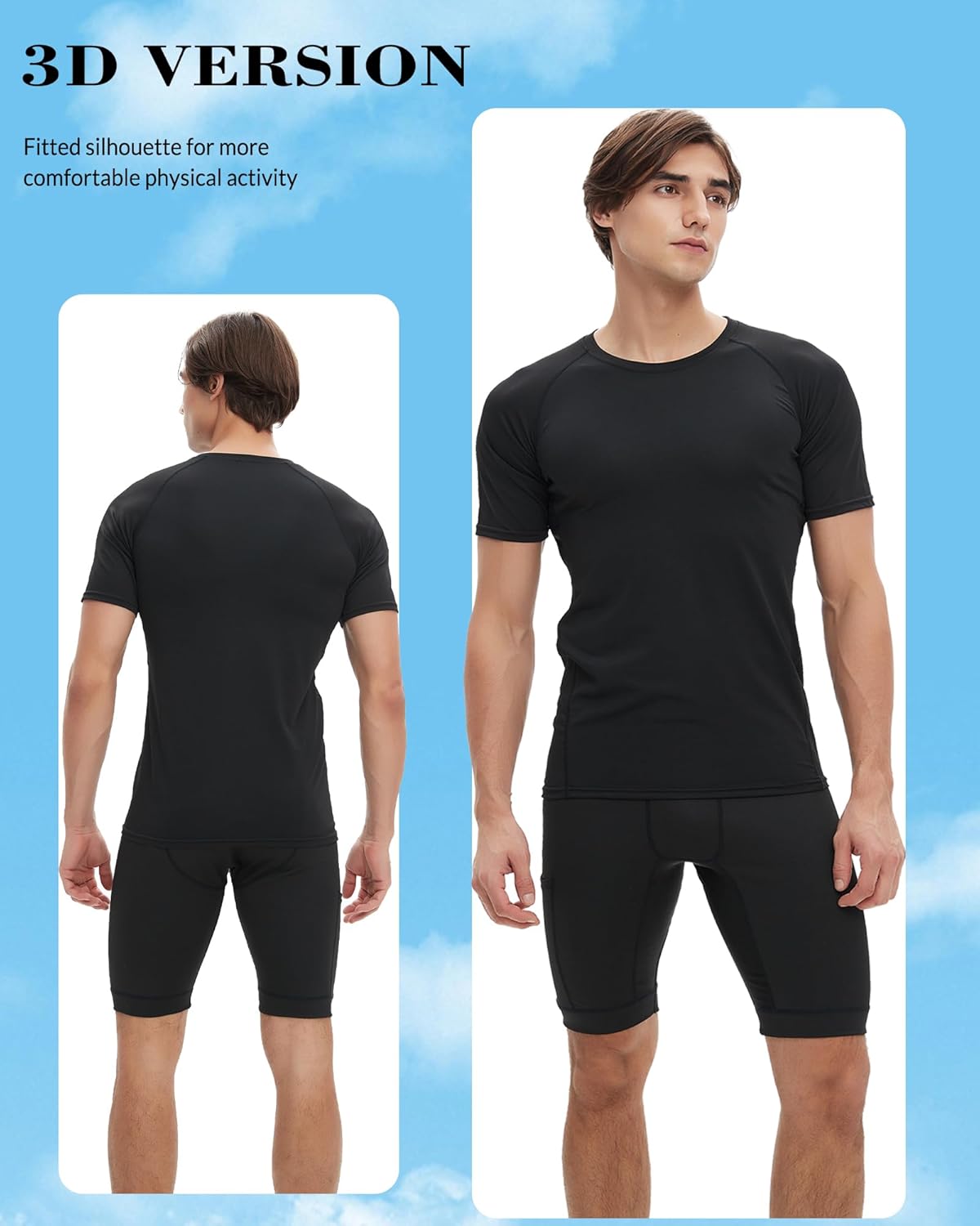 5 Pack Compression Shirt for Men Compression Shirts Short Sleeve Cool Dry Athletic Workout Base Layer Undershirt Tops - Image 4