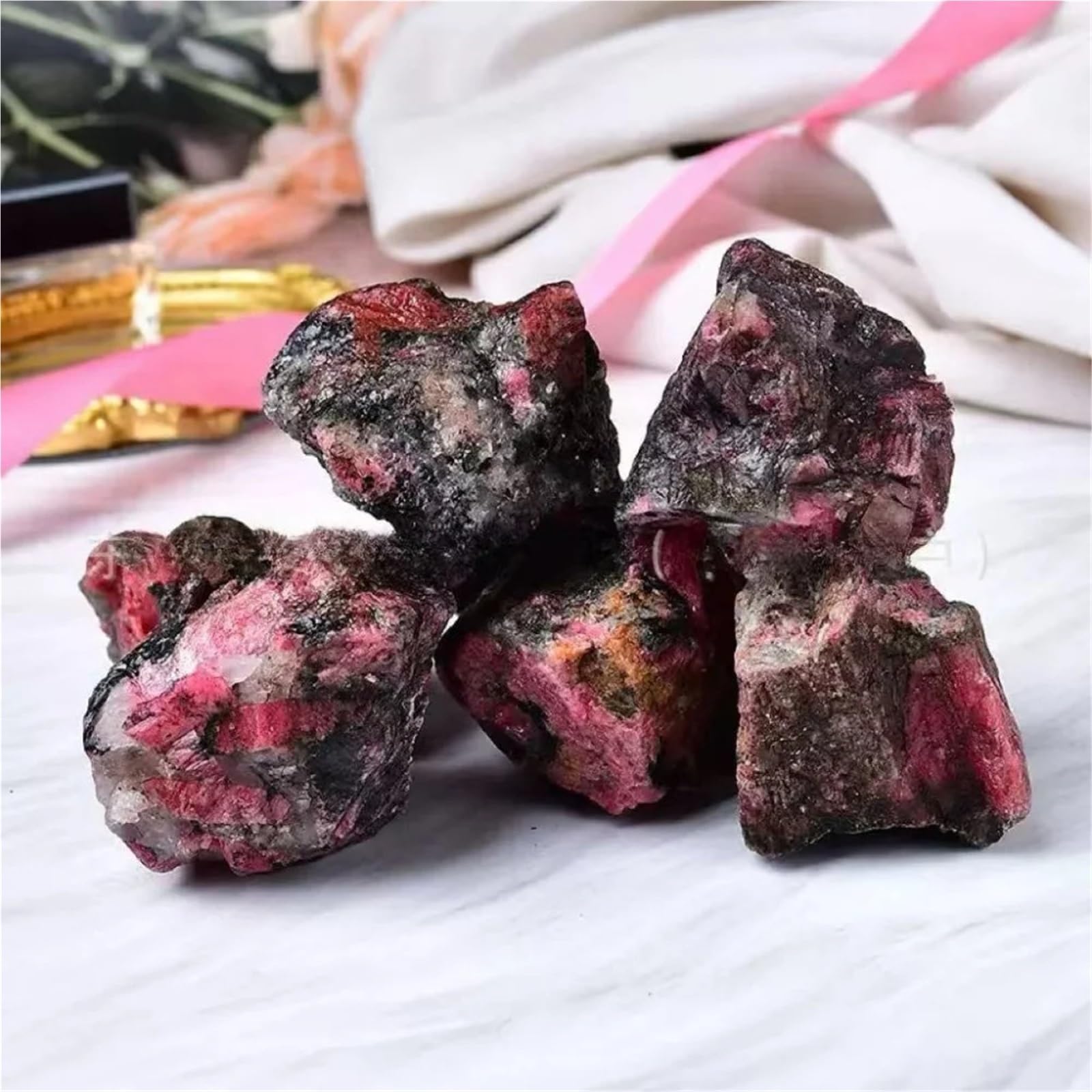 Pietre Decorative da Giardino Campioni minerali di rodonite, Pietre grezze, Rocce, Acquario da Giardino(50-55g (1-3pcs))