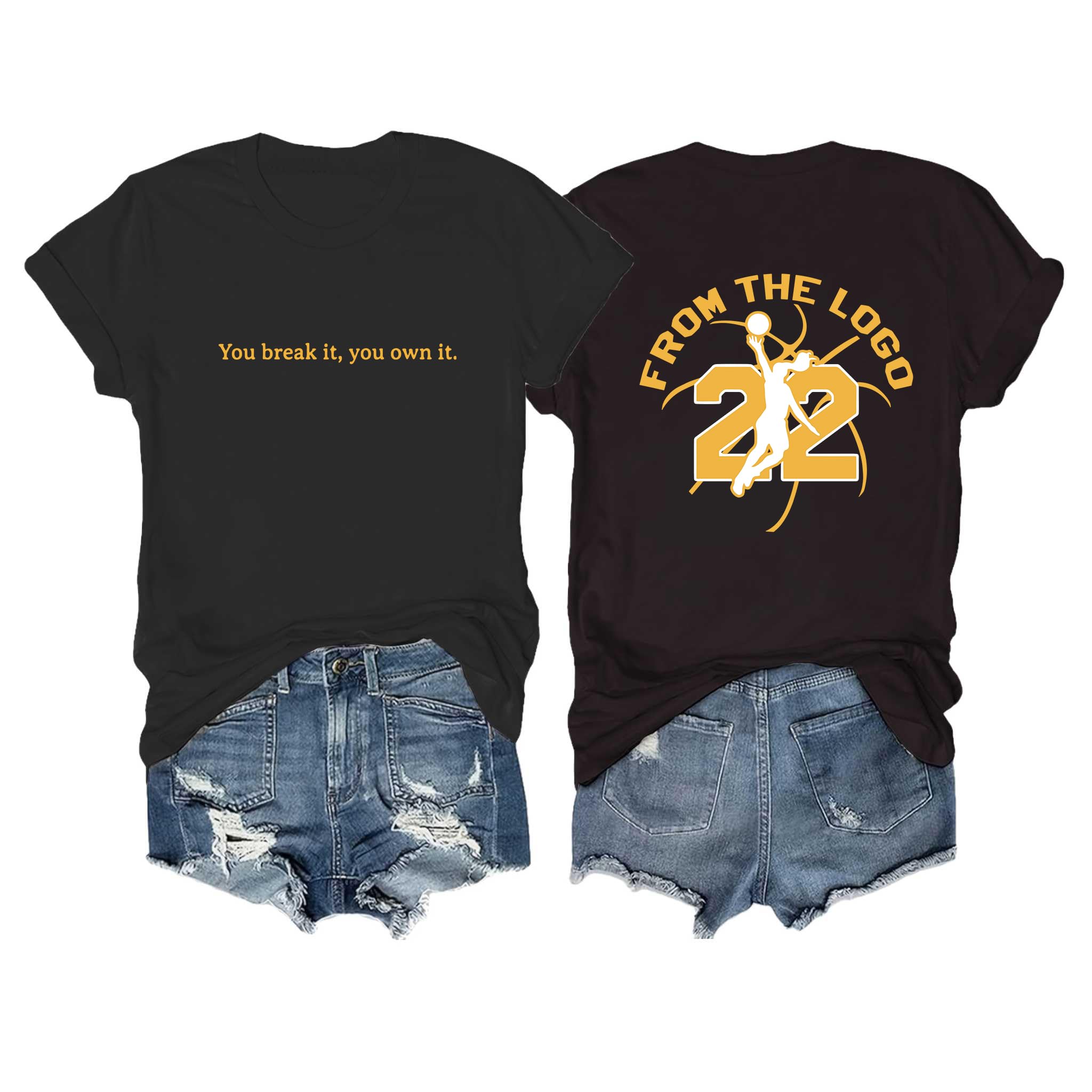 The Logo 22 Women's Basketball Lover T-Shirt - Number 22 Tee - Short Sleeve Top