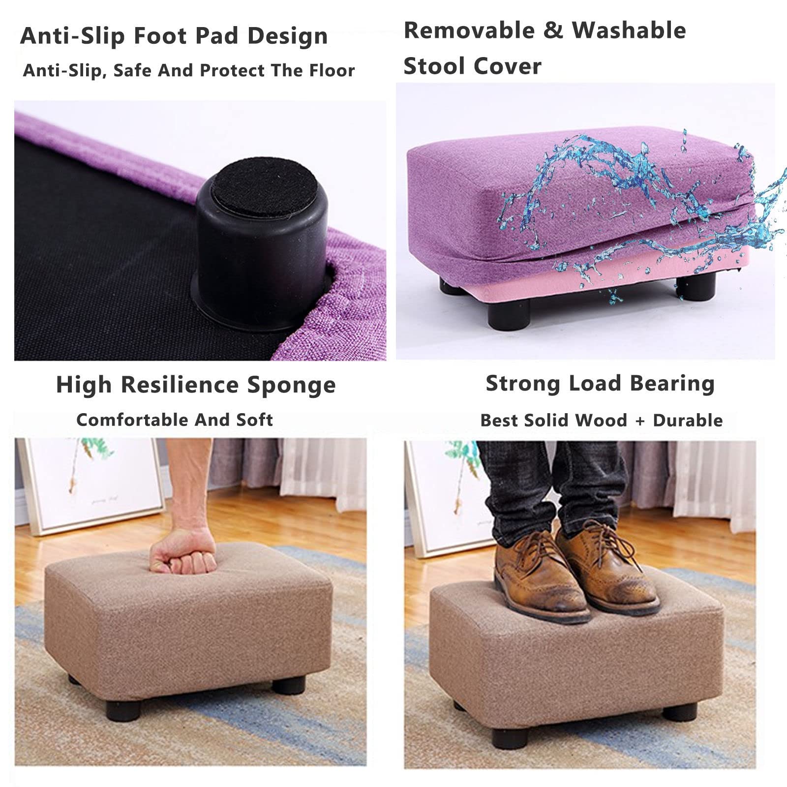 【専用ページ】オットマン Amazon｜15インチ コットン & リネン ベンチ オットマン,長方形 フット