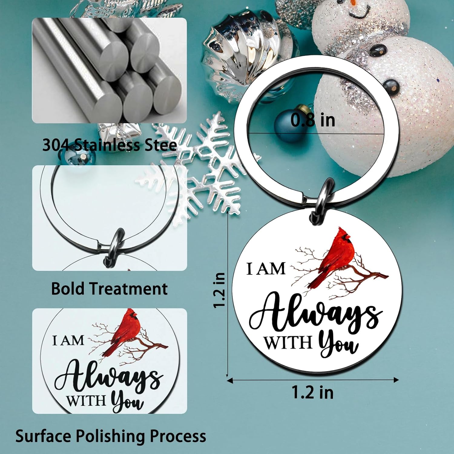 Cardinal Keychain Red Cardinal Gifts for Women Men Sympathy Gifts for Loss Of Loved One Grief Bereavement Gift for Loss Of Father Mother Daughter Son Memorial Gift Bereavement Condolences Present - Image 6