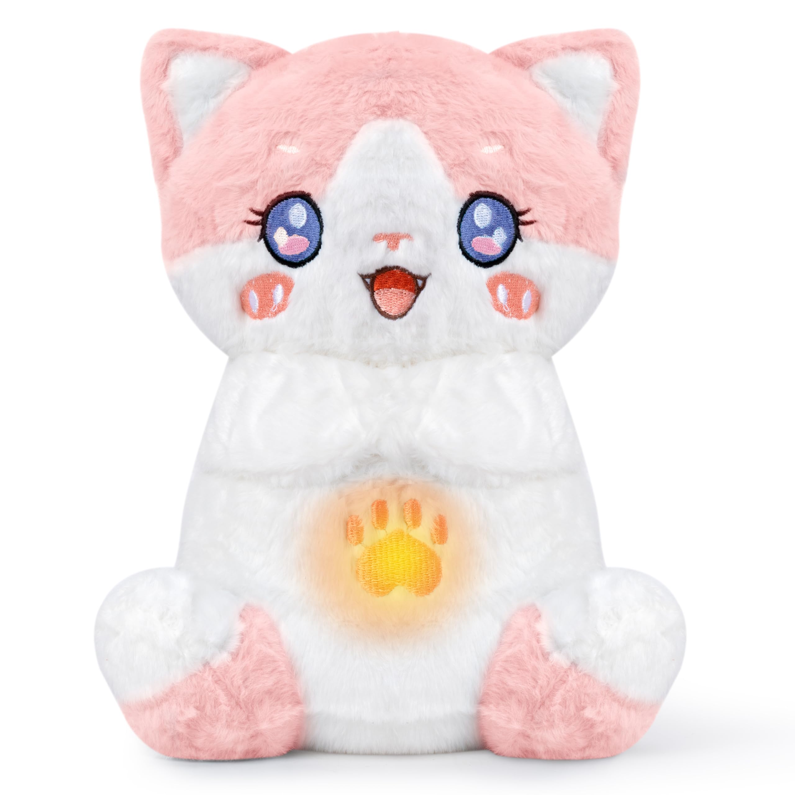 GwaOery Breathing Teddy Anxiety Bear, Foxcat Anxiety Relief Sensory Plush