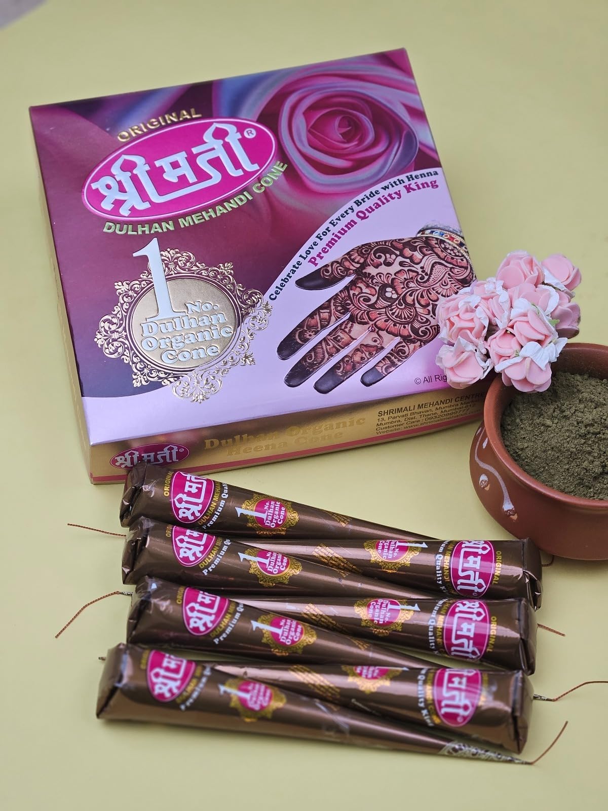 Shrimati Dulhan Mehandi Cone – Natural Herbal Henna for Deep, Long-Lasting Color | Perfect for Bridal, Festive & Everyday Use (6pc)-picture-44