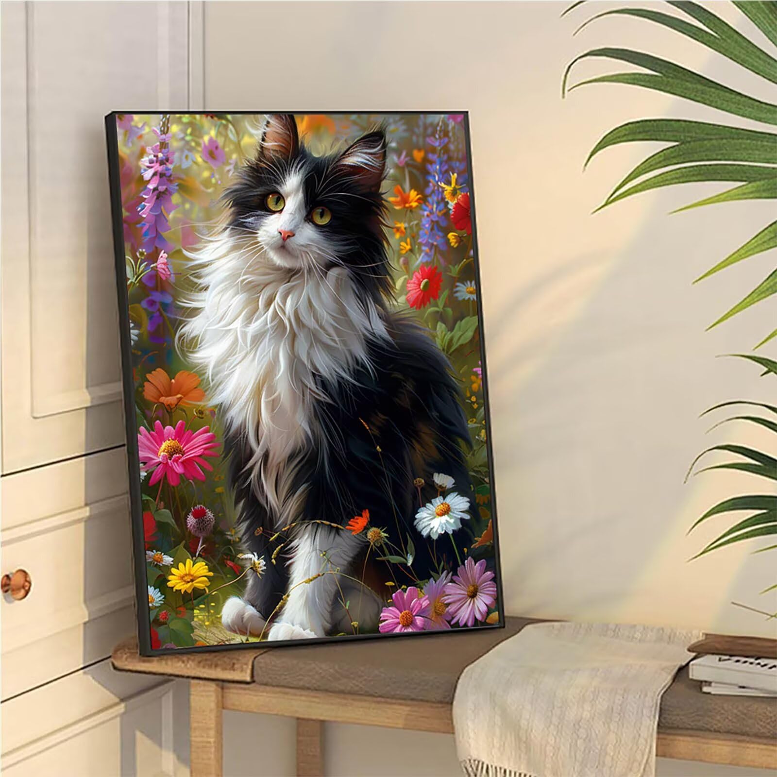Amazon.com: Cat Diamond Art Kits for Adults, Flower DIY 5D Diamond  display picture 1