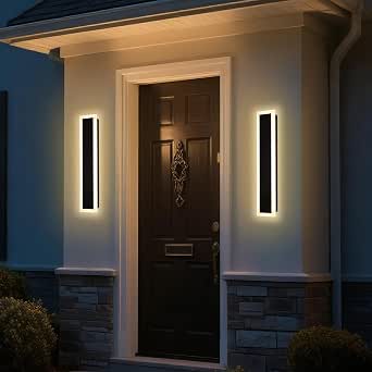 Wanluce 2 Pack Linear Outdoor Wall Light 24In Modern LED Outdoor ...