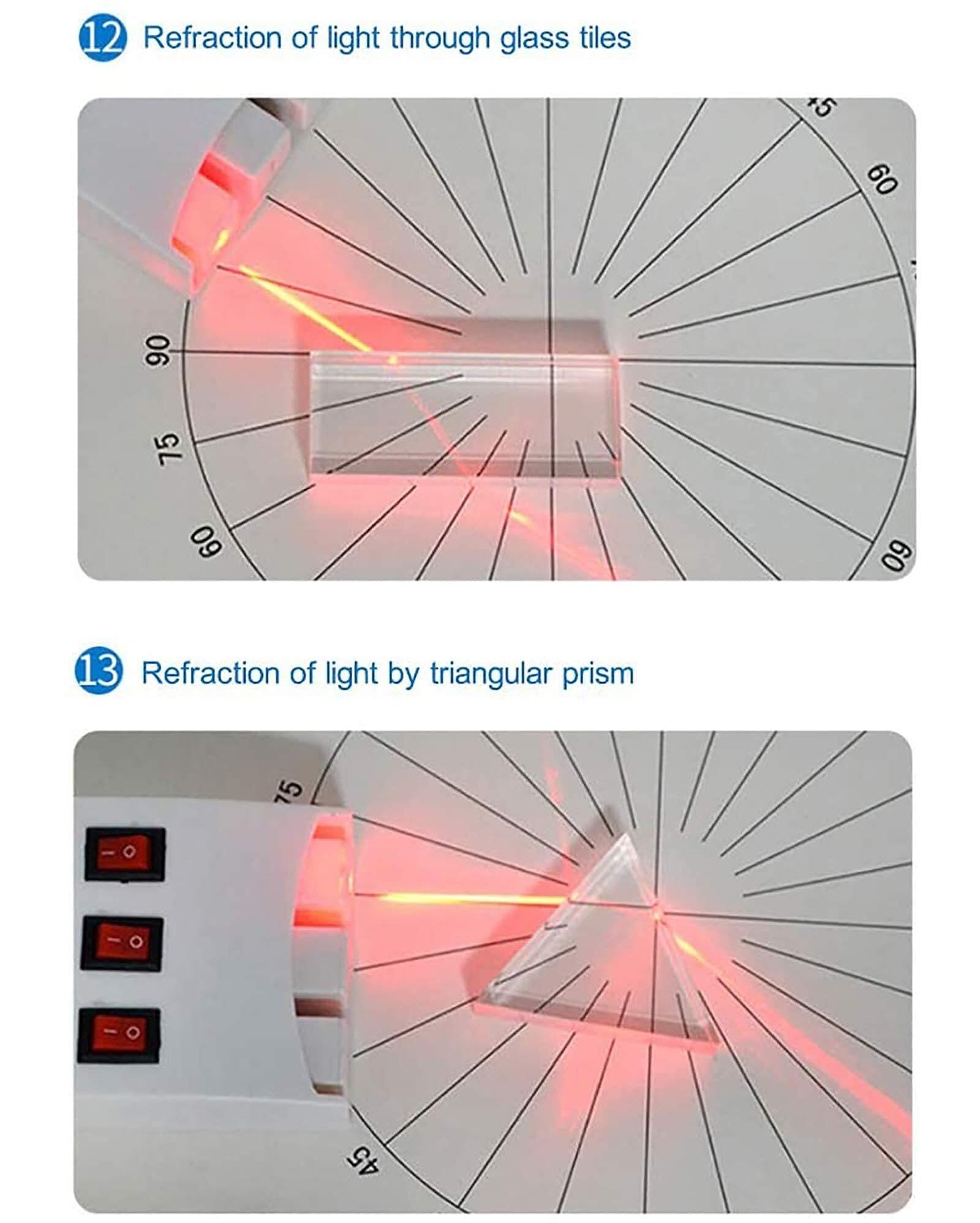 30 Pezzi Ottica Attrezzatura da Laboratorio Fisico Banco Ottico Nessun Assemblaggio Richiesto Kit da Laboratorio Fisico Strumenti di Apprendimento Ottico for Bambini