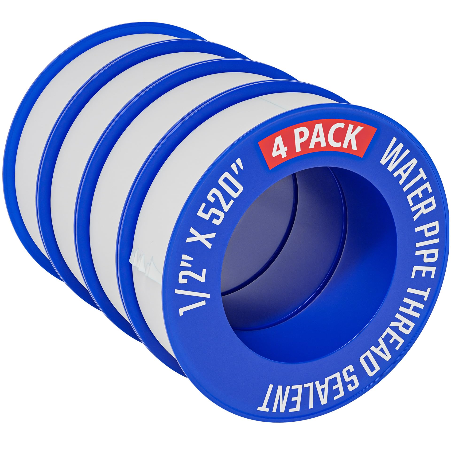 Teflon Tape 4 Rolls 1 2 Inch W X 520 Inches L Teflon Duct Sealant Tape for Shower