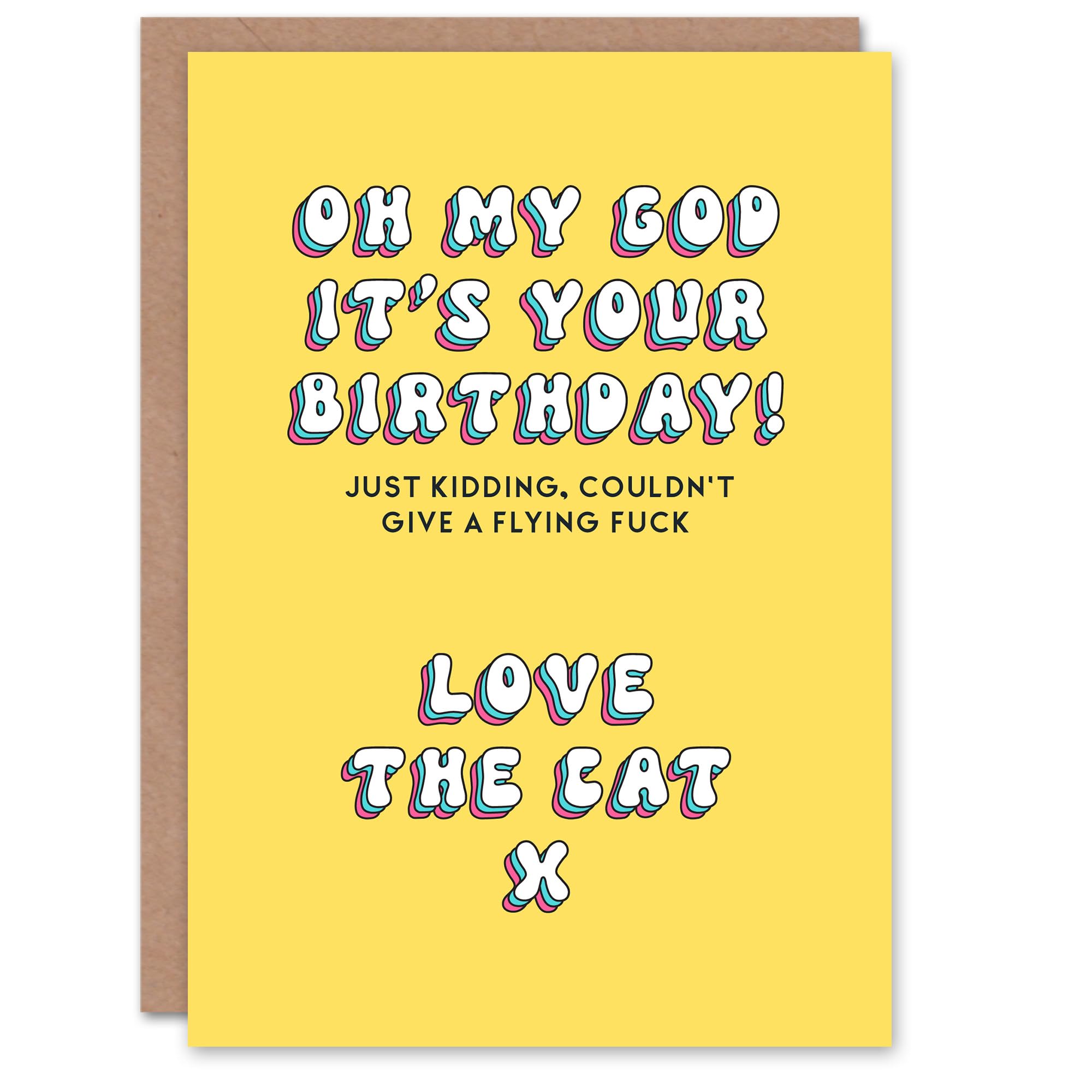 Artery8 Greeting Card From the Cat Don't Give a F*ck Funny Rude For Her Woman Wife Sister Daughter Mum Birthday Card