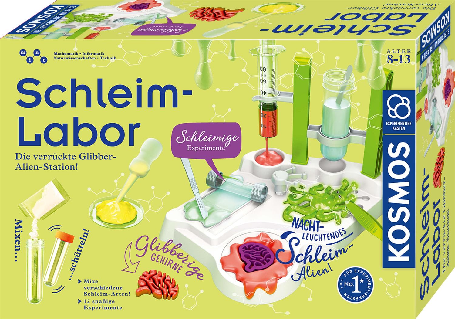 KOSMOS 643607 Schleim-Labor, Die verrrückte Glibber-Alien-Station, Schleim im eigenen Labor selbst herstellen und schleimige Experimente durchführen, Experimentierkasten für Kinder ab 8 Jahre