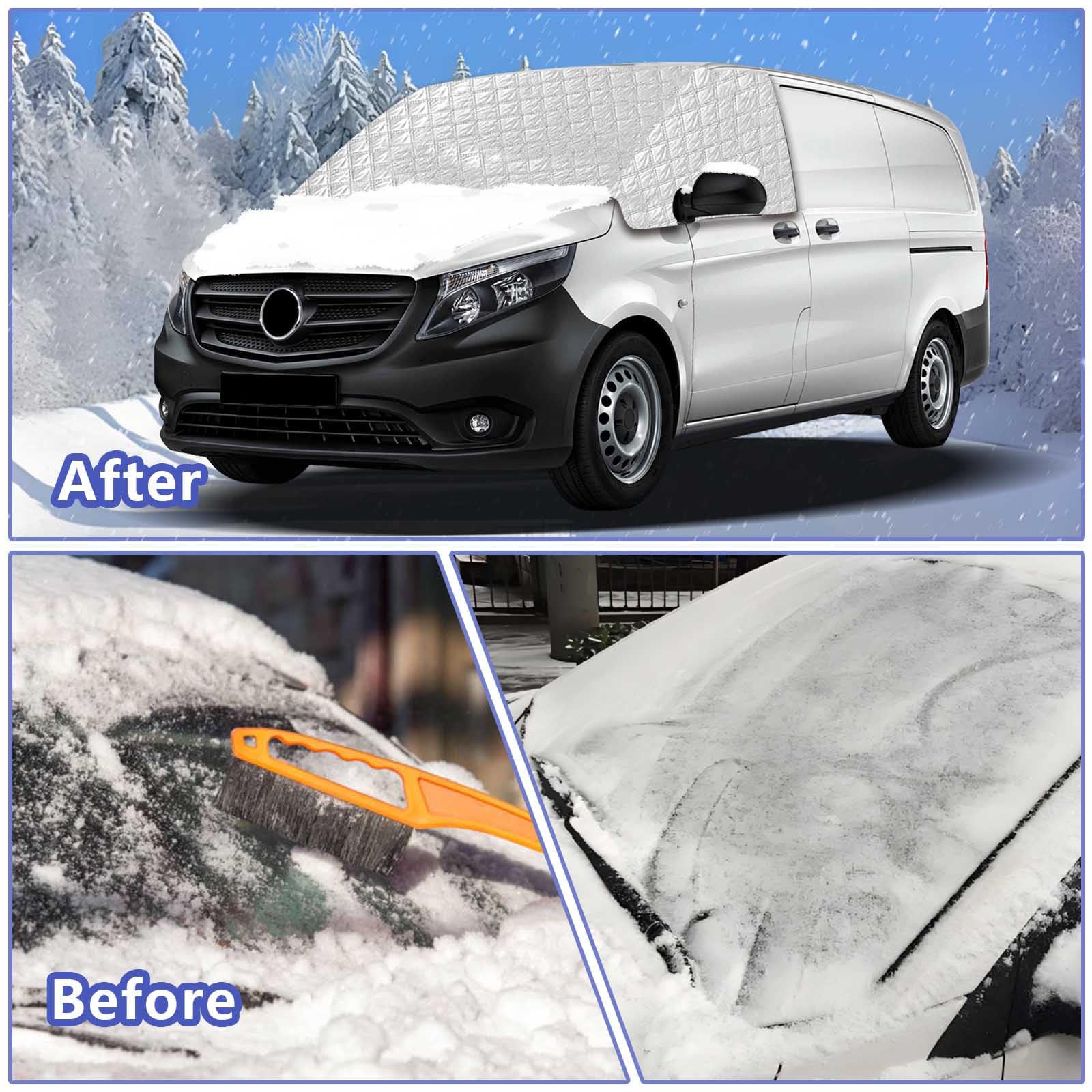 Frontscheibenabdeckung kompatibel mit Mercedes-Benz Vito/V-Klasse/Marco Polo W447 (ab 2014) | 4-Jahreszeiten Sonnenschutz & Frostschutz | Hitzeschutz, EIS & UV | Inkl. Tasche