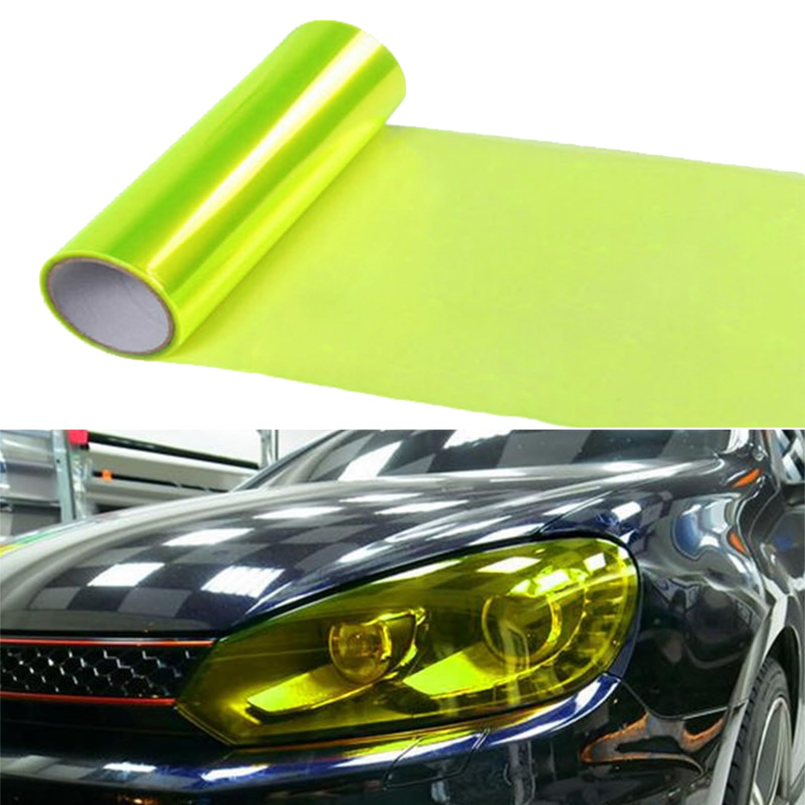 Car Light Tint Film - Headlight, Brake, Taillight &amp; Fog Light Tinted Color Films (Fluorescence, 30x100CM)