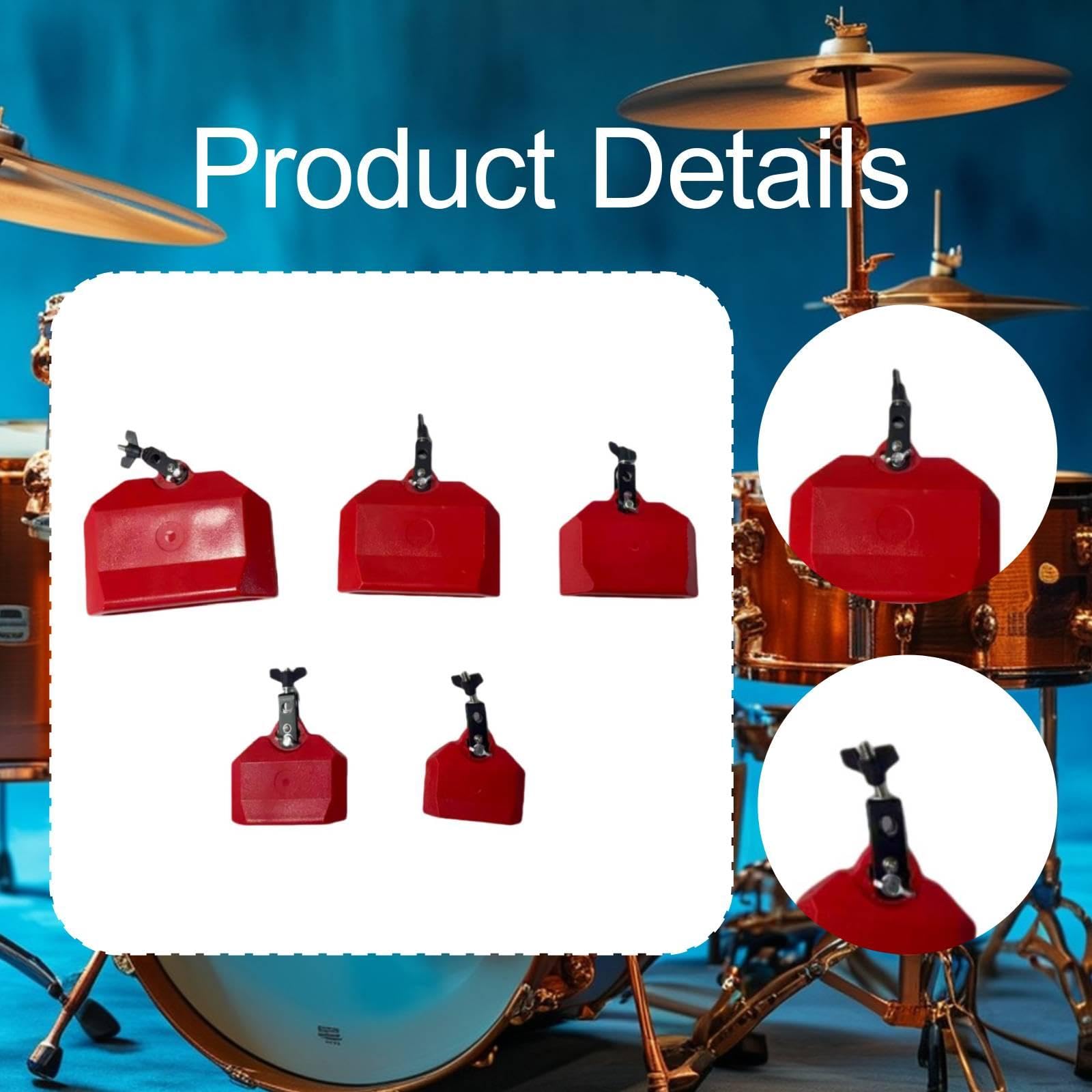 5 Stück Musikalisches Percussion Block Rhythmusblock Schlaginstrument Zubehör aus Robustem Pp Material mit Vielseitigem Klang für Musiker Anfänger, Rot
