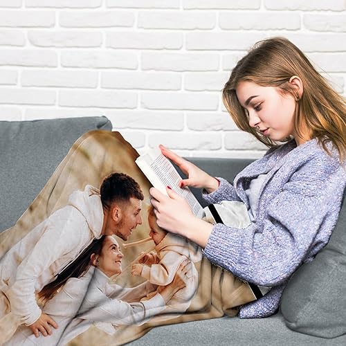 Miniatura 4 de Manta personalizada con texto fotográfico, manta de franela personalizada, manta personalizada con imagen para bebés, adultos, familiares y amigos,