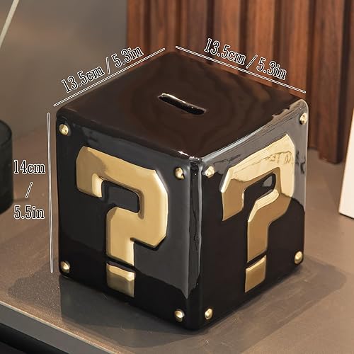 Vista 37 de Yundu Alcancía de cerámica para adultos debe romperse para abrir, banco de monedas genial para niños, alcancía divertida para niñas y niños, caja