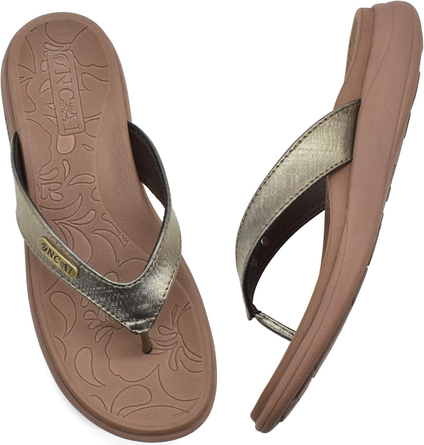 Leather thongs with arch support Clearance