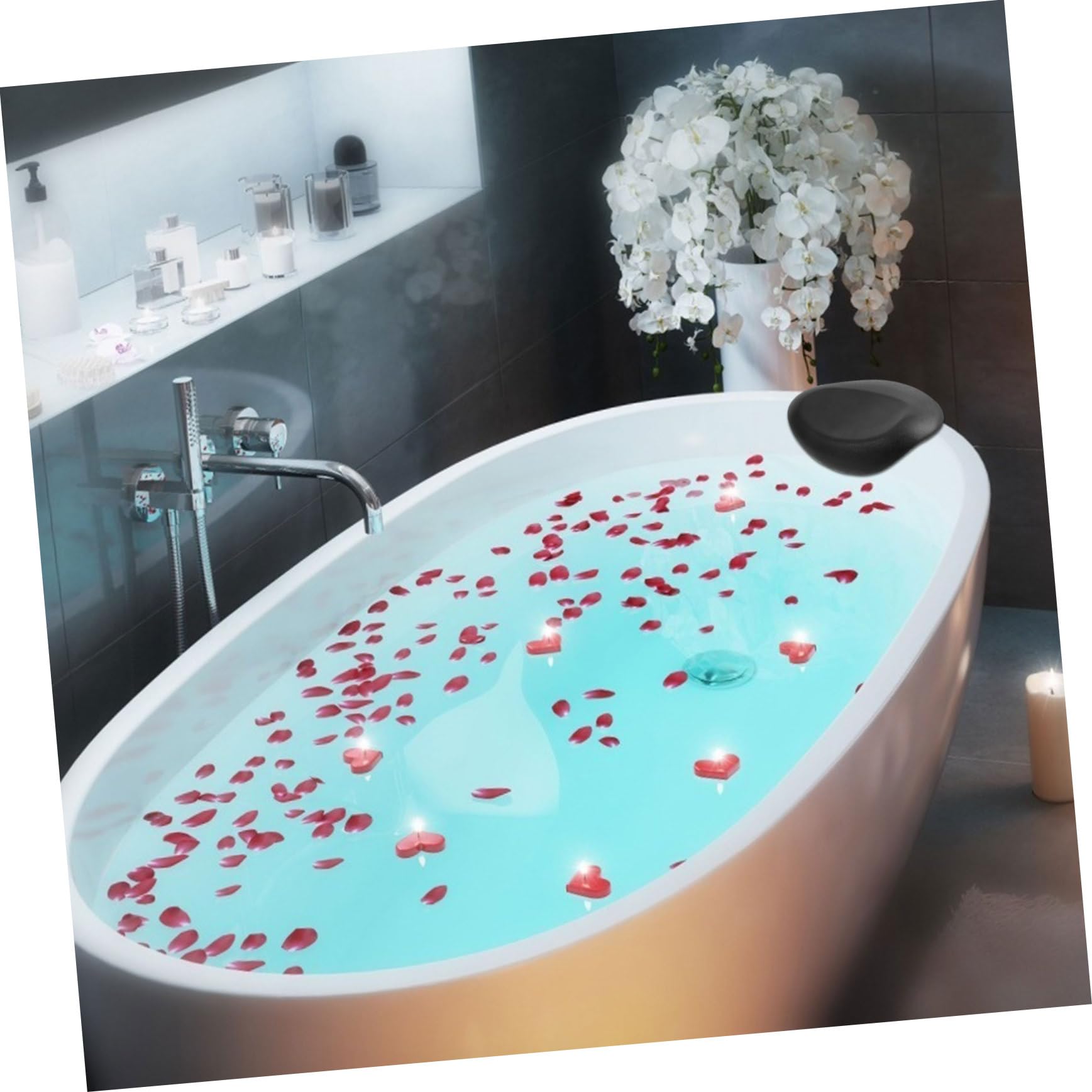 Badewannenkissen Mit Saugnapf Für Spa Und Badewanne Kopf Und Halsstütze Badewannenkissen Aus Hochwertigem Material Mittlerer Härte Stilvoll Und Bequem Passt Sich Jeder Wannen Und s