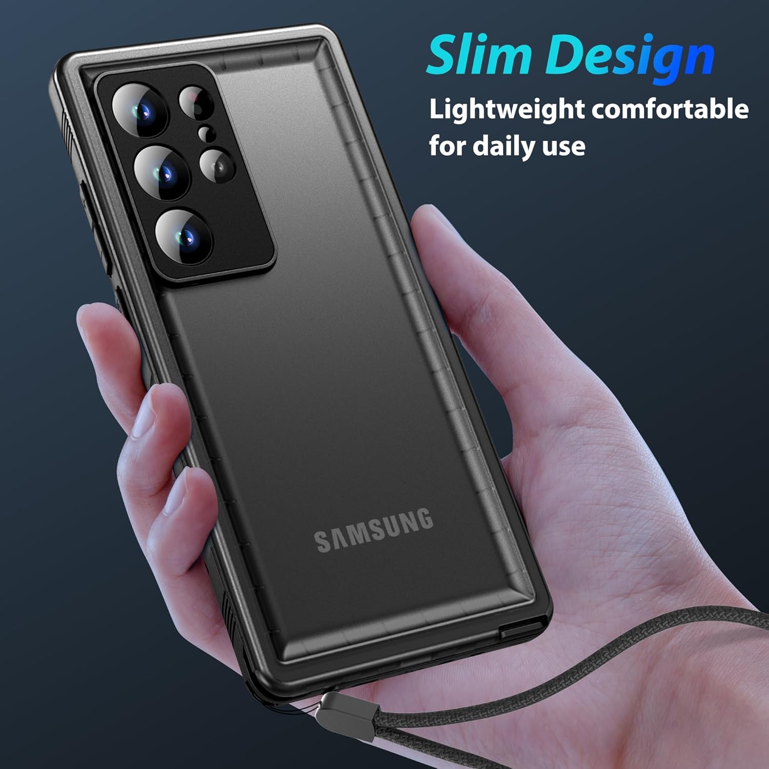 SPORTLINK for Samsung Galaxy S24 Ultra Case - IP68 Waterproof Dustproof, 360 Full Body Shockproof Protective, Built-in Screen Protector Cover for Galaxy S24 Ultra 5G 6.8 Inch, Black