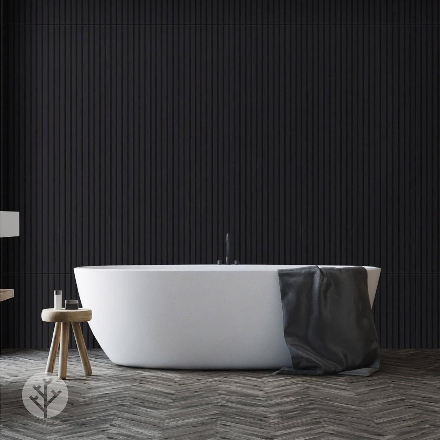 WVH Black Matte Acoustic Slat Wall Panels, Measures 141.73 x 25.20", Smooth Laminate Finish, Interior Decor for Walls & Ceilings, Noise Cancelling & Sound Absorbing for Home, Office & Bedroom, 2pcs