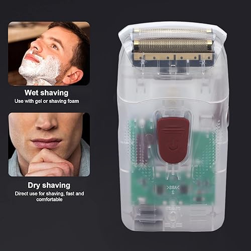 Miniatura 2 de Afeitadora inalámbrica, maquinilla de afeitar eléctrica impermeable para hombre, carcasa transparente, carga USB para el hogar para viajes
