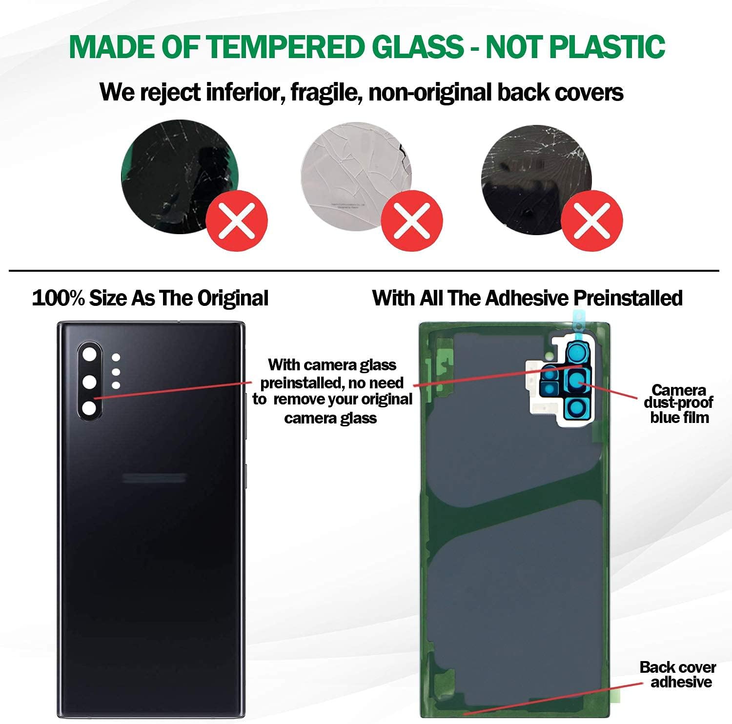 Screen Protector Samsung Note 10 Plus Camera Glass Replacement