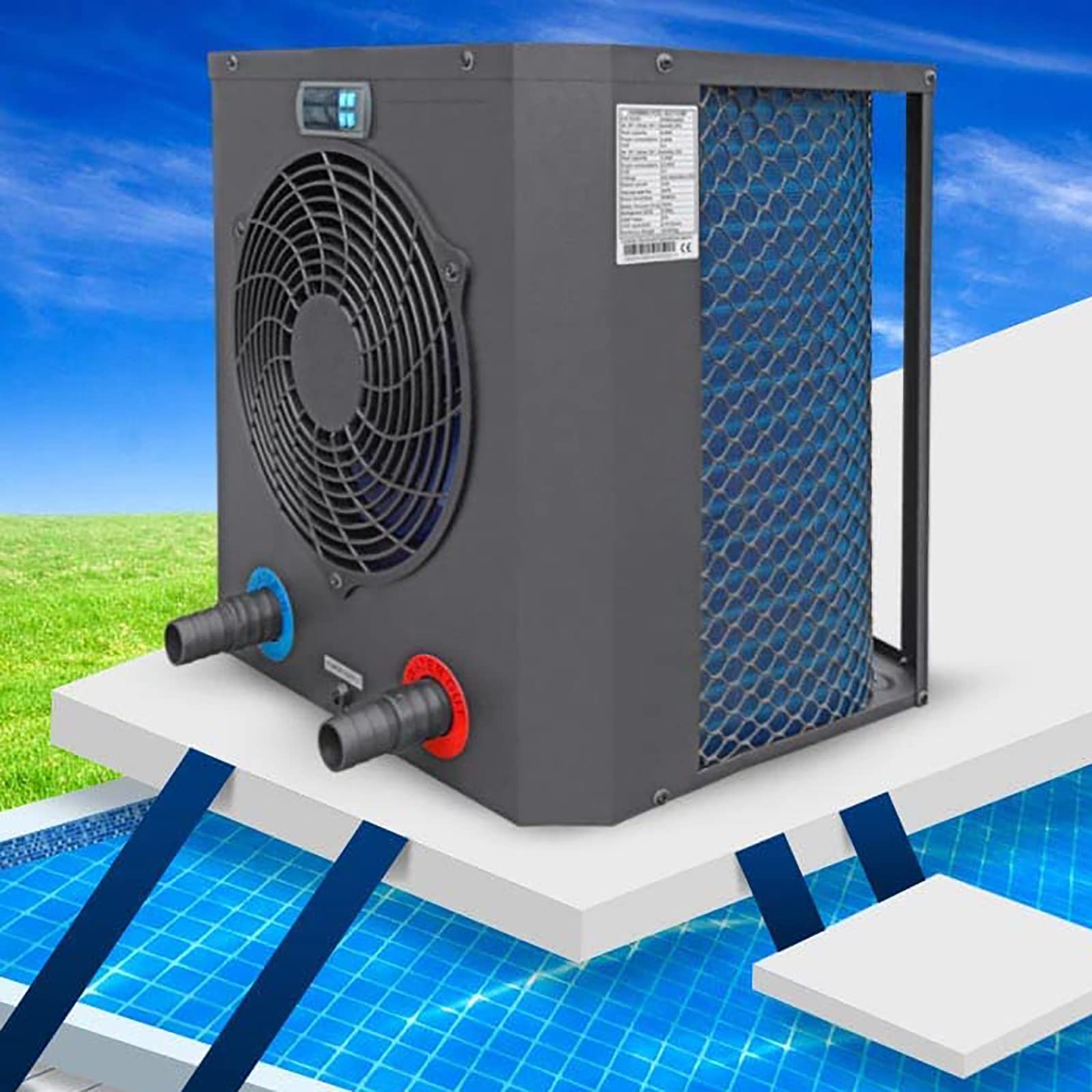 Pompa di calore per piscina con controllo Wi-Fi e termostato a risparmio energetico per un comfort durante tutto l'anno