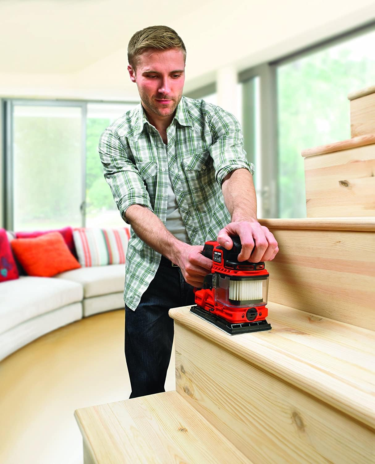 Black+Decker KA330EKA-QS - Lijadora orbital DUOSAND 260W 1/3 de hoja, 6 hojas de lija, maletín