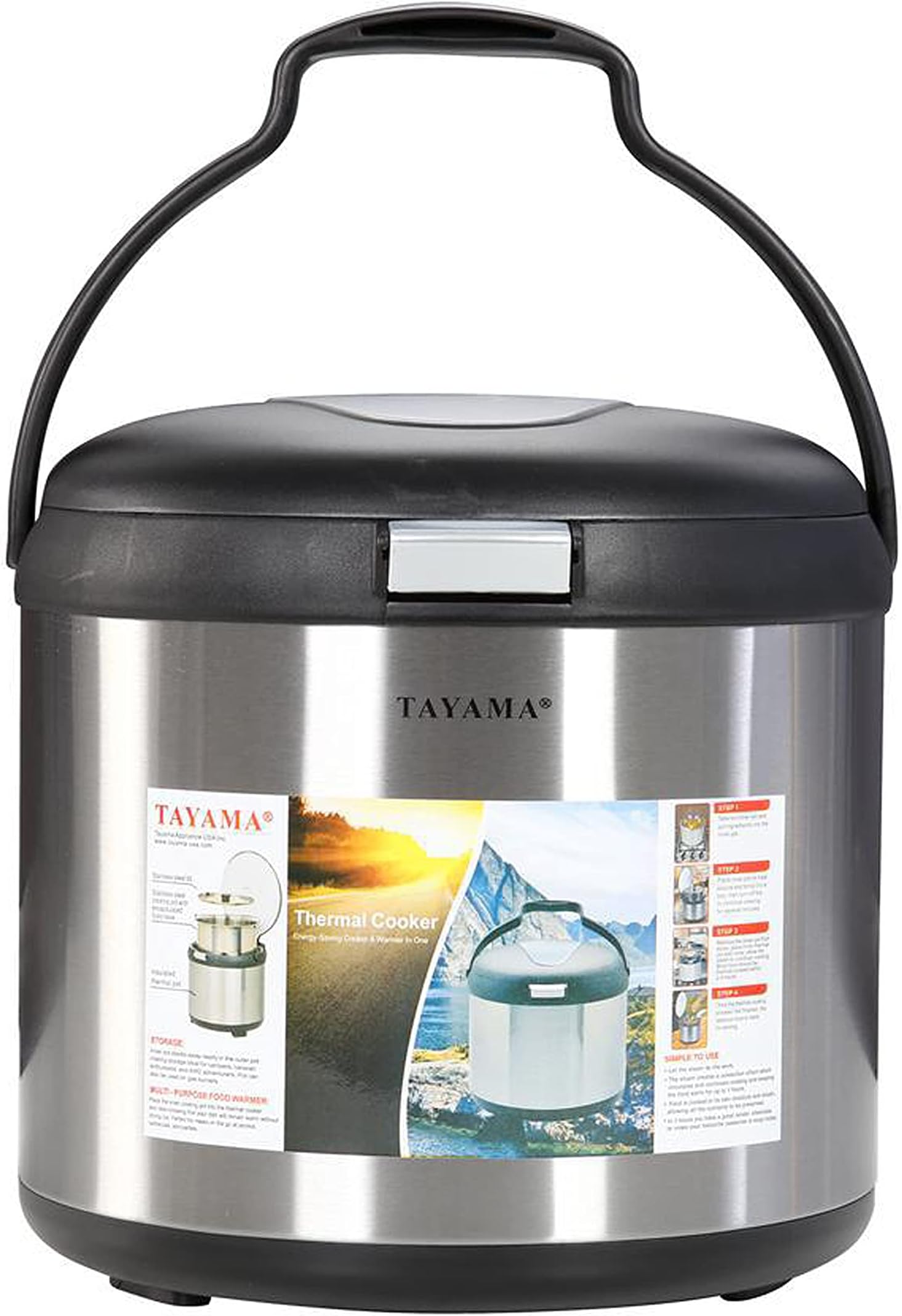 Tayama Stainless Steel Thermal Cooker,Black,7 Qt.,TXM-70CFZR