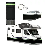 2.62*52.5ft Rv Skirting For Winter, Easy-Fence Rv Skirting For Travel Trailer Motorhomes,Skirting For Rv With Lock Bottom Iron Mesh,Camper Skirting With Reflective Strip Outdoor Parking (52.5ft/16m)
