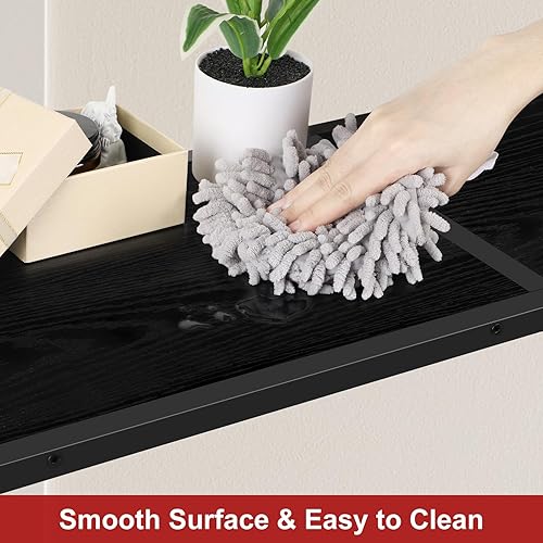 Miniatura 5 de smusei Mesa consola estrecha para entrada de 31.5 pulgadas, mesa detrás del sofá, para pasillo, entrada, madera y metal, mesa de sofá estrecha para