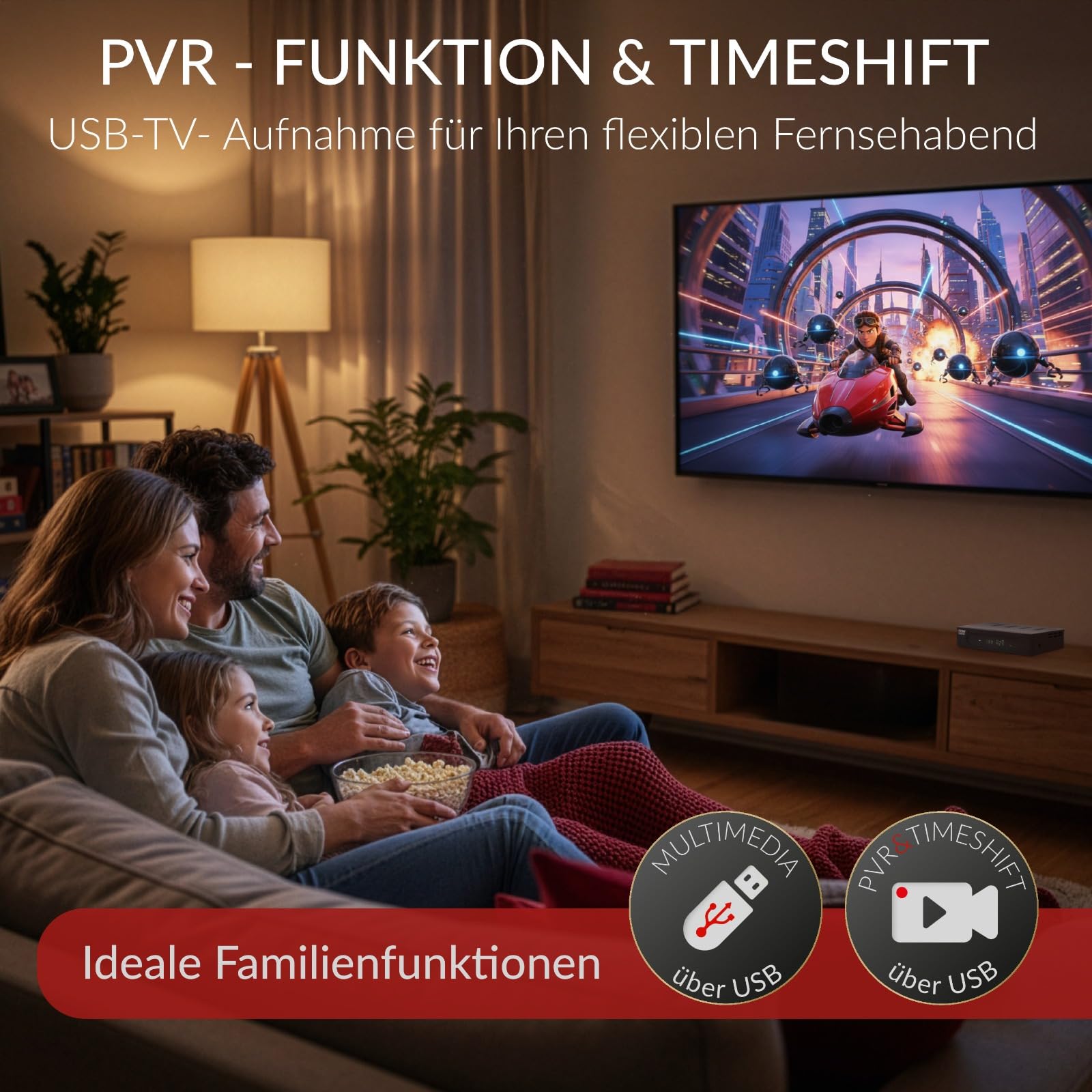 RED Opticum AX-150 Sat Receiver mit Aufnahmefunktion PVR Ready, Digital Sat-Receiver HD fähig für Satelliten, Satellitenschüssel mit HDMI - SCART - USB, TV HD-Receiver Satellit TV (Test: SEHR GUT)