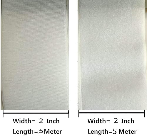 Miniatura 5 de Cinta de tela de nailon para coser de 2 pulgadas de ancho x 16.4 ft de largo, color blanco