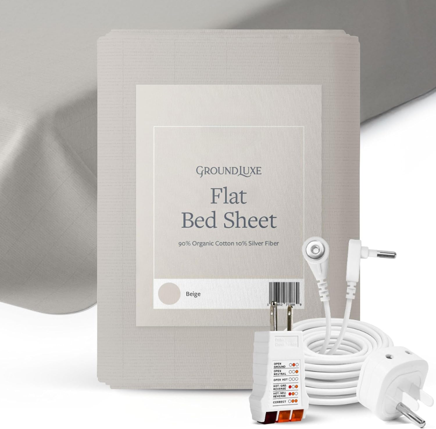 GroundLuxe Flat King Grounding Sheet in Beige