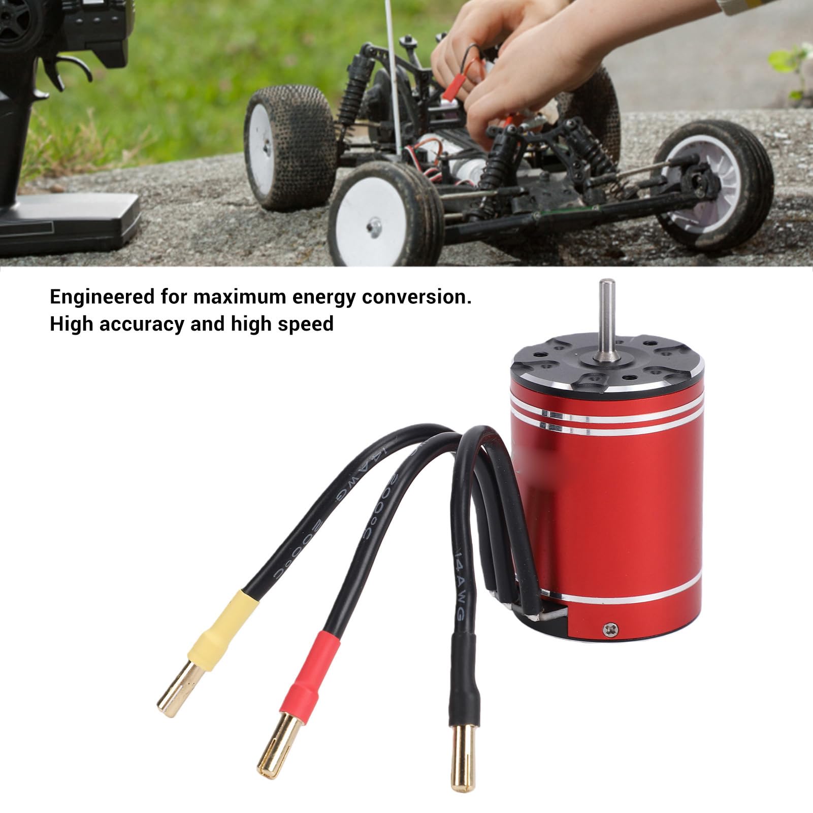 Motor sin Escobillas 5600KV Diseño Impermeable de Alta Velocidad para Coches RC, Camiones, Barcos, Aleación de Aluminio