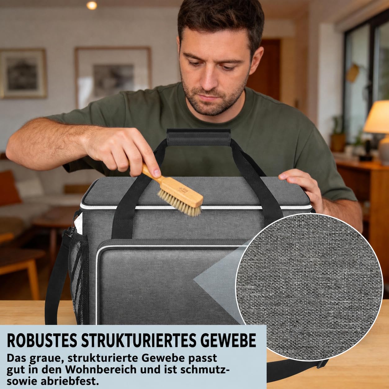 Aufbewahrungstasche kompatibel mit Dampfreiniger, große Tragetasche mit externem Verlängerungsstangenhalter, strapazierfähiger Organizer für Dupray Dampfreiniger-Zubehör (nur Tasche)