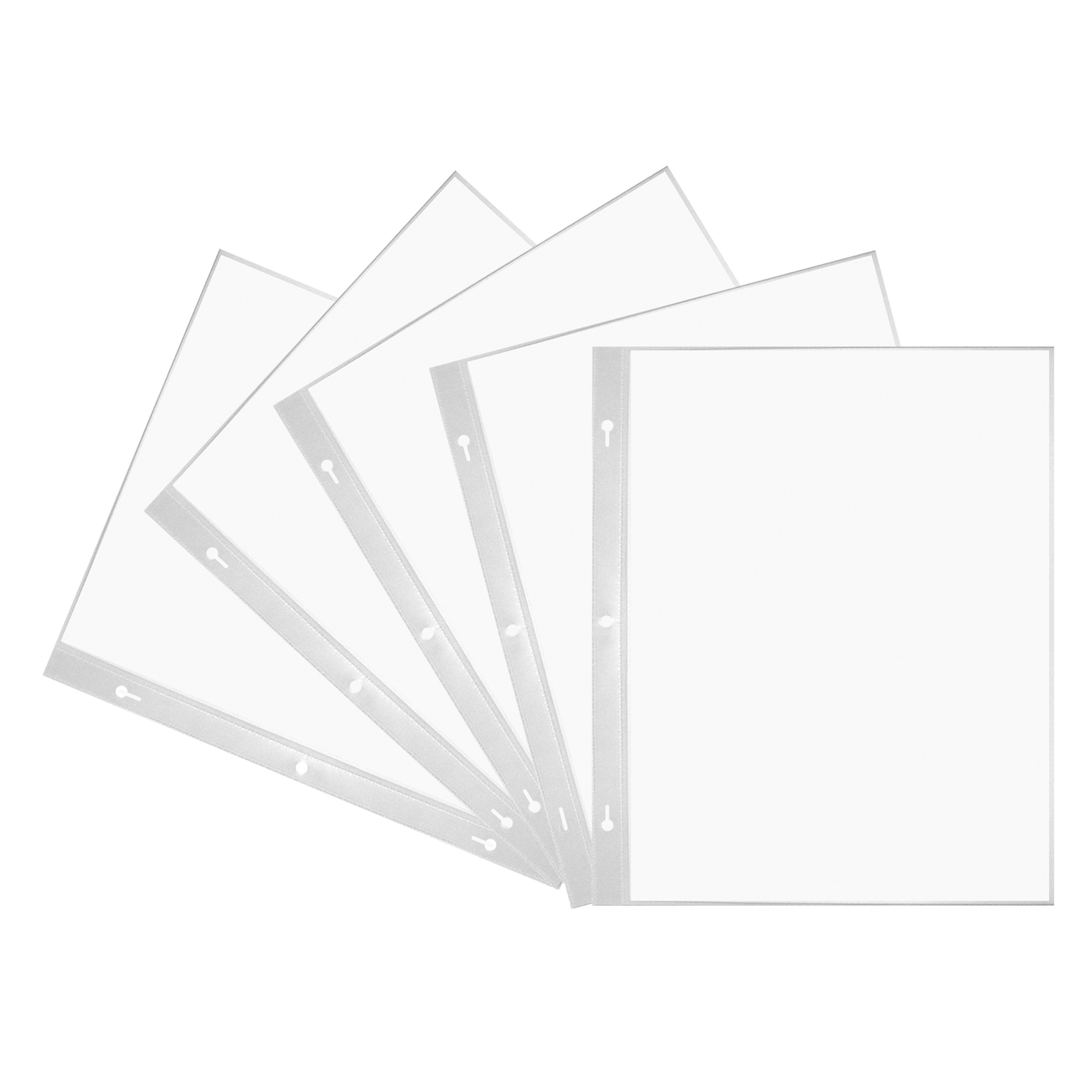 Pioneer Postbound Top Loading Page Protectors - 12x15 Inch With White Inserts (5 Pack)