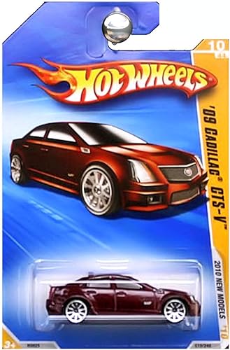 HOT WHEELS 2010 NUEVOS MODELOS 10 DE 44 ROJO BURDEO '09 CADILLAC CTS-V
