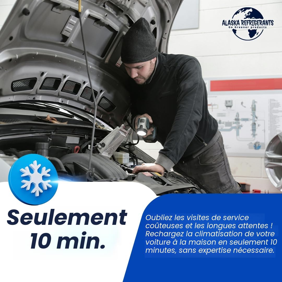 Recharge de gaz réfrigérant pour climatisation de véhicule HC134A - Bouteille de remplacement pour voitures