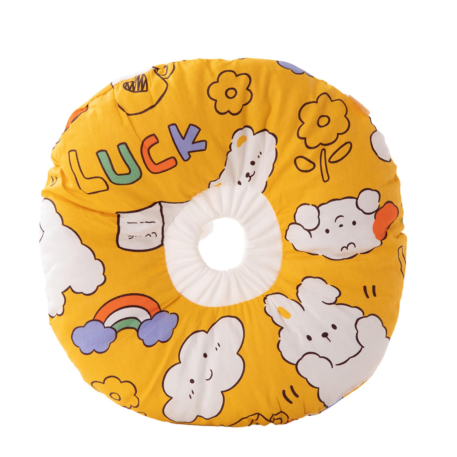 FANSU Recovery Collar for Cat, Recovery Collar Dog Round Donut Adjustable Soft Protective Neck Collar Pet for Kitten Puppy (XS,White Cloud)