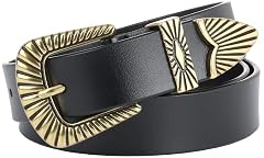 ALAIX Belts for women Womens Belts Silver Gold Buckle leather belts Black Western belts Jeans Pants belts for