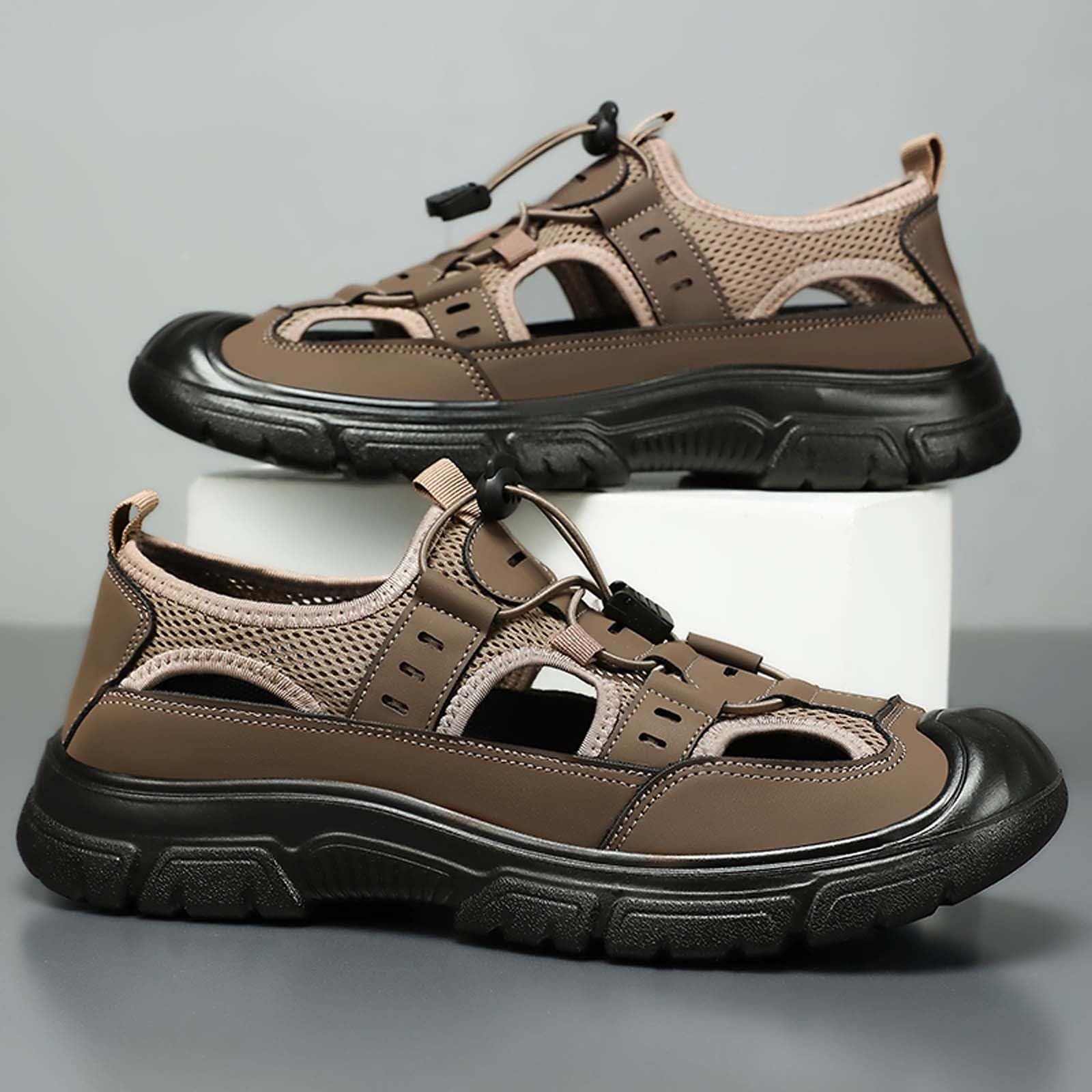 Générique Chaussures d'été respirantes pour homme, Sandales de randonnée creuses à enfiler, Modèle léger avec semelle stable et antidérapante, Pour plein air, pataugeoire et sorties en famille