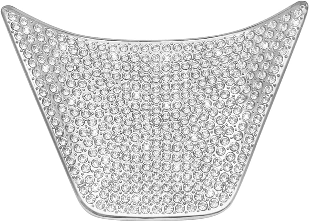 Bling Crystal Shiny Accessory Interior Climate Control Multimedia Screen Knob Button Cover Compatible for Toyota Camry 2018-2023 (Silver 3)