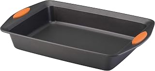 Rachael Ray Yum-o! 9x13 Nonstick Cake Pan - Versatile Lasagna Roasting Bakeware with Grippy Handles, Oven Safe 500°F
