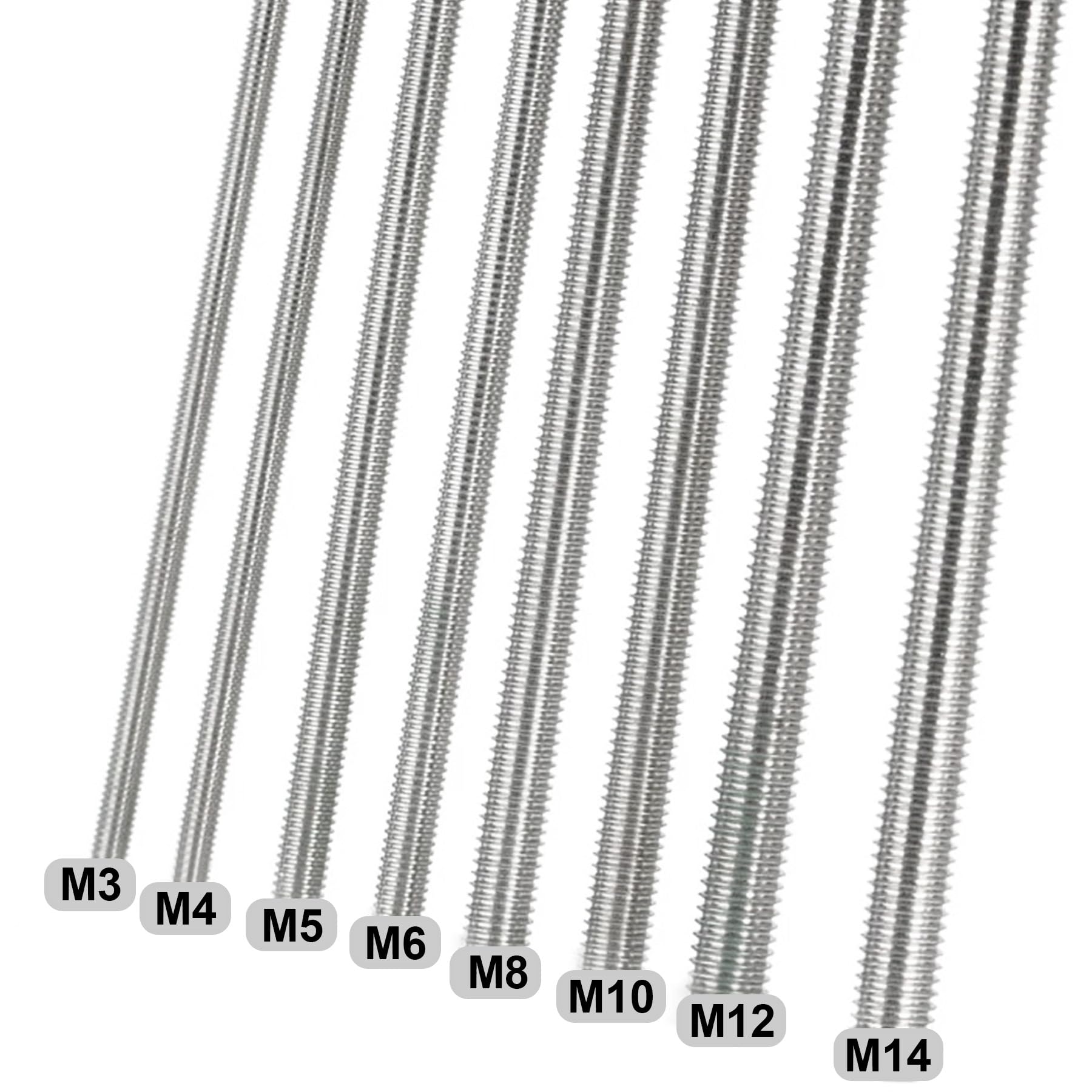 Signus Threaded Rod Threaded Rod Fully Stud M12x160mm Thread Pitch 1.75mm 304 Stainless ...